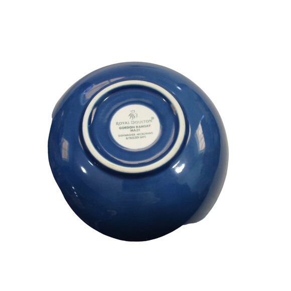 Gordon Ramsay Royal Doulton Denim Maze Bowls A Pair Embossed Rings 2013 GUC - Picture 10 of 10